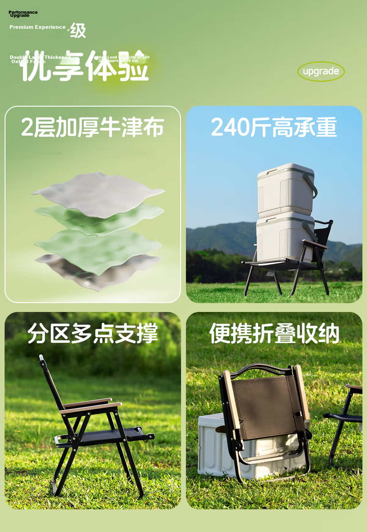 CAMEL Outdoor Camping Folding Chair Portable Backrest Sketching Recliner Fishing Stool Kemit Chair 7586P Sunset Orange/Beige 2