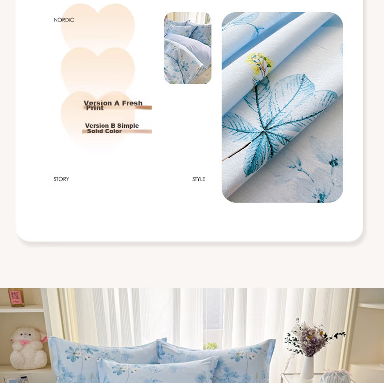 Hodo 100% Cotton Quilt Cover Single Piece 1.5x2m Thickened Pure Cotton Quilt Case for Single Bed Light Color 13