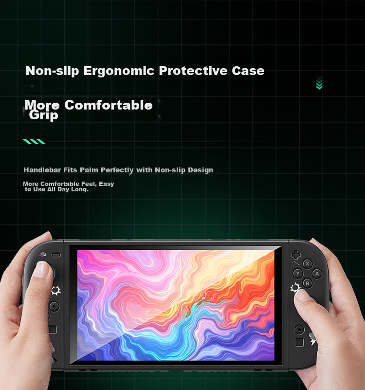 Jemdo Nintendo Switch 2 Protective Case NS2 Elevated Silicone Handle Split Skin-Friendly Shockproof Soft Cover Charging Dock Storage Bag Full Game Console Accessories Set 9