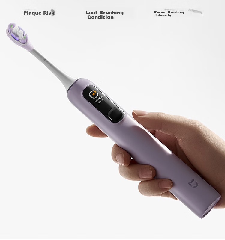 Mijia [Mid-Autumn Festival Gift] Xiaomi Sonic Vibration Electric Toothbrush Pro, Color Screen Display Reminder, 180-Day Battery Life, Smart Dual-Surface Vibration, Birthday Gift for Boyfriend, Purple 12
