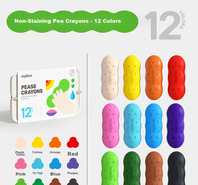 MiDeer Art Drawing Oil Pastels, Clean Hands, Children's Student Pencils, Colorful Sticks, Smooth Quick-Drying, Replaceable Refill, Crayons, Colorful Bucket, 24 Colors, Children's Art Education Tools 24