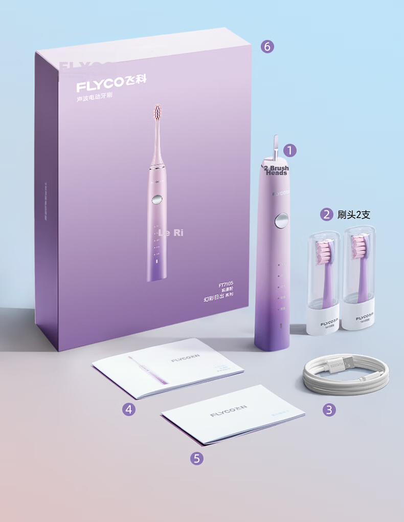FLYCO Electric Toothbrush for Adults with Sonic Vibration Deep Cleaning And Gum Protection FT7205 Sapphire Blue Couple Edition Sold by JD Mid-Autumn Festival Birthday Gift for Boyfriend Girlfriend 25