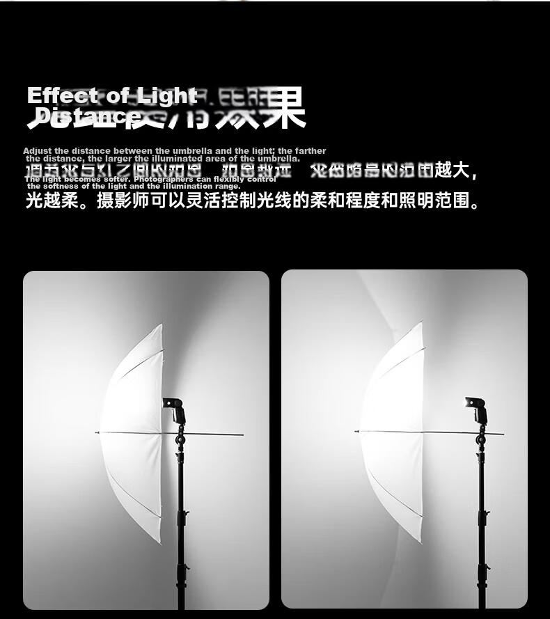 AMBITFUL 43-inch Soft Light Umbrella Studio Diffuser Reflective Photography Umbrella Portrait Still Life Soft Light Photography Umbrella Light Blocking Umbrella 9