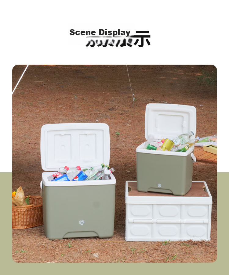 JD Original Car Outdoor Wheeled Cooler Box for Camping, Picnics, Cold Storage, Food Delivery with Wheels And Ice Packs, 30L 10
