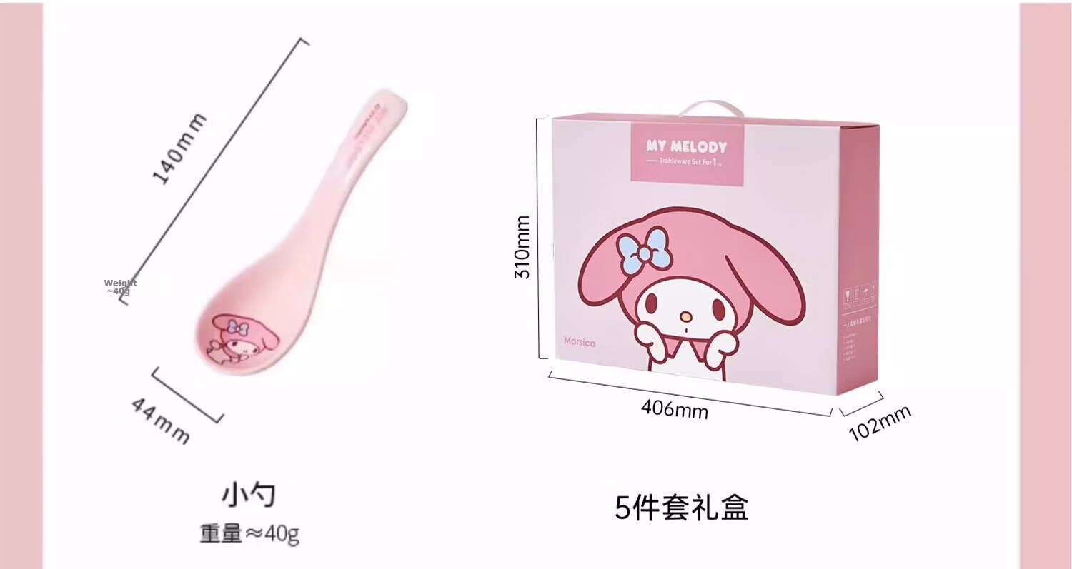 MANCHAOJIA Sanrio My Melody Ceramic Bowl and Plate Set Cute High-Quality Tableware Home Dinnerware Birthday Gift for Best Friends 23