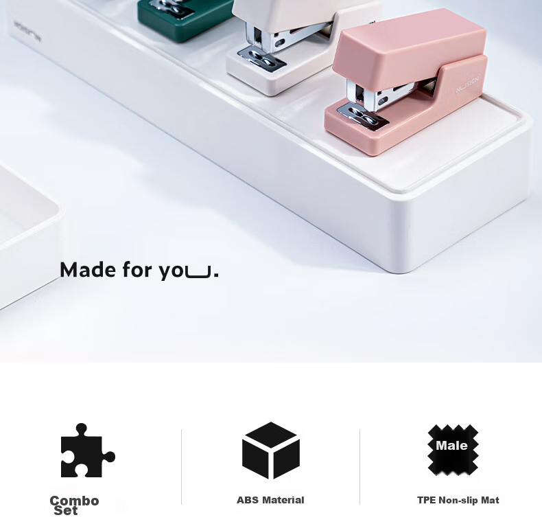 Deli Mini Stapler for Students, Compact Office Stapler, Portable Handheld Binding Machine, Small Size, Includes 830 Staples, Green NS083A 2