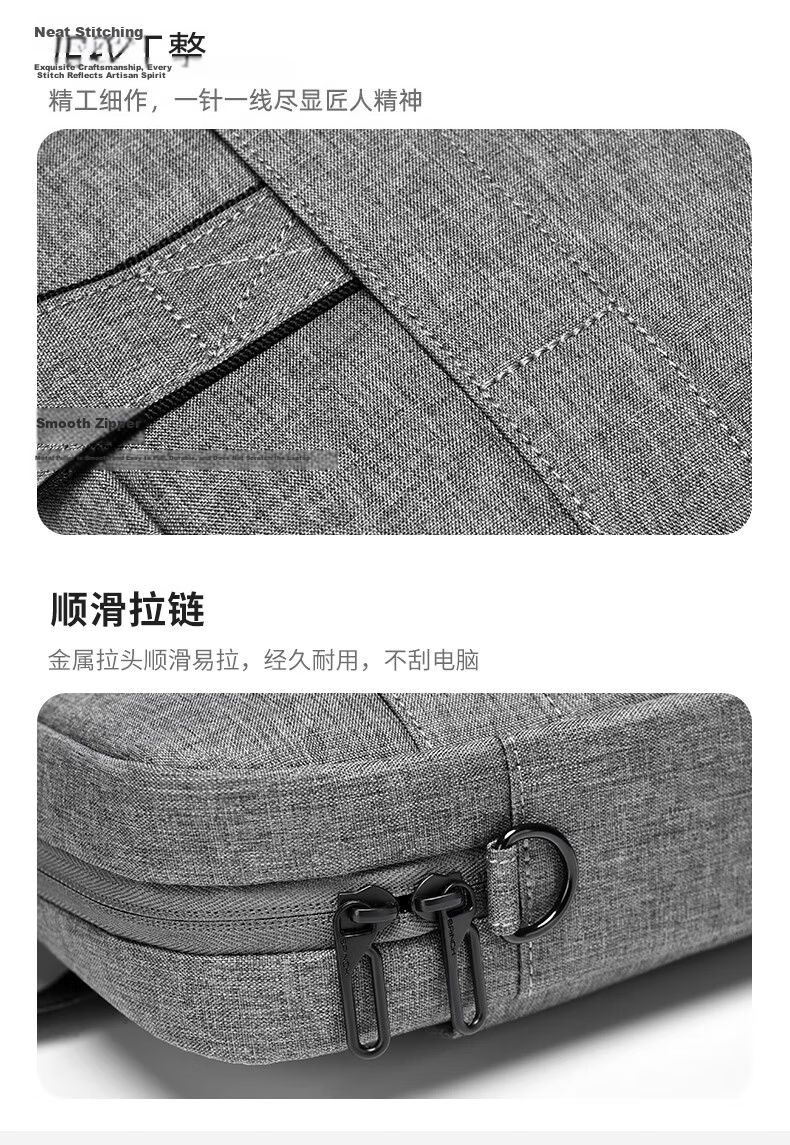 BRINCH 17.3 Inch Laptop Bag Shoulder Handbag Business Large Capacity Water-Resistant Office Briefcase 8