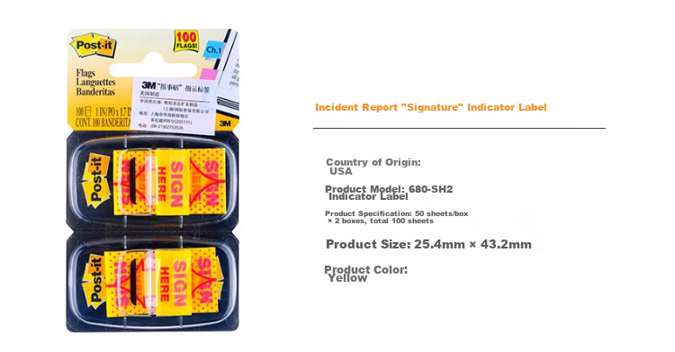 3M Post-it Notes Arrow Flag Reminder Labels Stationery 680-SH2 100 Sheets 3