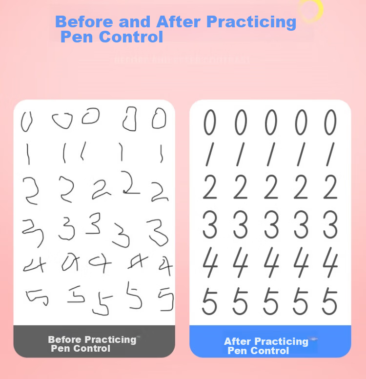 Shuxing [Lowest Price Online] Shuxing Dot Matrix Digits 0-9 Writing Practice Book for Children's Pen Control Training, First Grade, Kindergarten Preschool Tracing Exercise Paper, Numbers 5-Pack Set 4