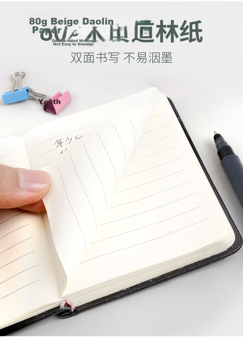 SIMAA A7/100 Sheets Portable Pocket Notebook, Creative Mini Student Notepad Journal Diary Vocabulary Planner, Gray JSBA7-2 7