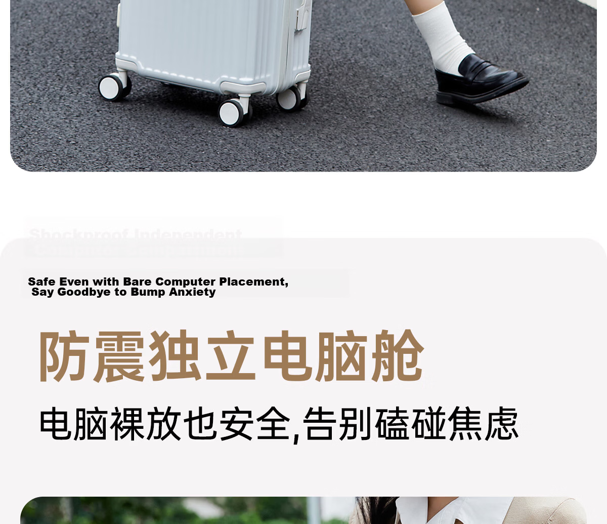 JINSHIWQ Laptop Backpack Women High-End Airbag Shockproof Notebook Bag Business Commuter Large Capacity Computer School Bag 10