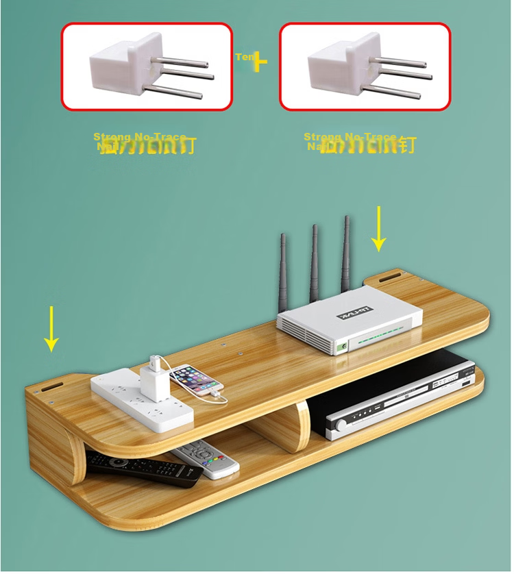Anerya TV Box Shelf, No Drilling Required, Wall-Mounted Storage Rack, Living Room TV Stand, Bedroom Router And Set-Top Box Holder 7