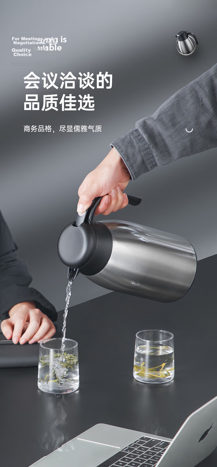 Chuida Huang Insulated Flask 316L Stainless Steel Large Capacity Household Hot Water Kettle Thermos Integrated Seamless Liner 1.5L Matte Black 12