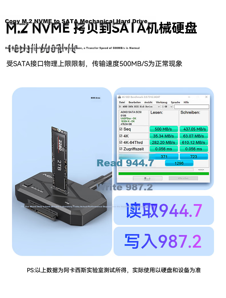 Acasis M.2 NVMe/SATA Dual Bay External Enclosure Dock for 2.5/3.5 Inch Mechanical and SSD Hard Drives USB Adapter Reader H002 7