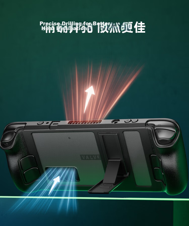 JSAUX Steam Deck OLED Protective Case Stand Accessory TPU Soft Shell Full Coverage Shockproof Non-Slip Gaming Handheld Console PC0105 3
