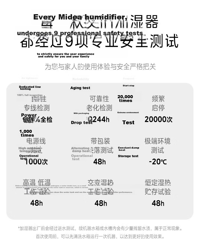 Midea Small Portable Humidifier for Home Bedroom Pregnant Women and Infants Nasal Inflammation Silent Sterilization Large Mist Air Conditioner Fan Cooling Companion Desktop Birthday Gift CS-3VWL 22