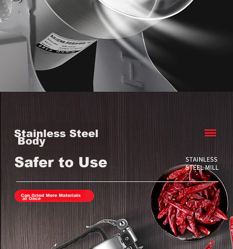 Baijie Stainless Steel Grinder Household Electric Powdering Machine Traditional Chinese Medicine Grinder BJ-800A 10