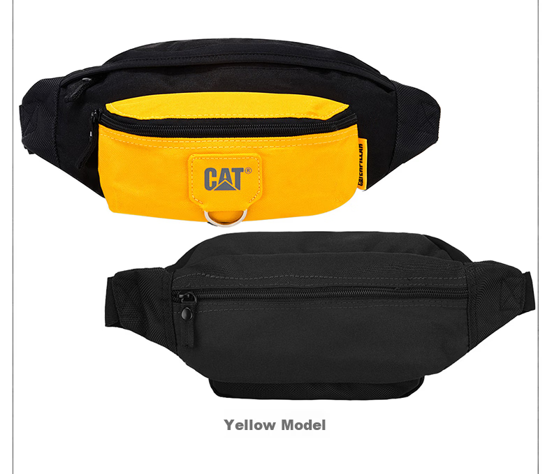 CAT Waist Bag, Lightweight Chest Bag, Water-Resistant Crossbody Bag, Cycling Sports Phone Pouch, Multi-Pocket Small Bag, Gift, Black, 84577 13