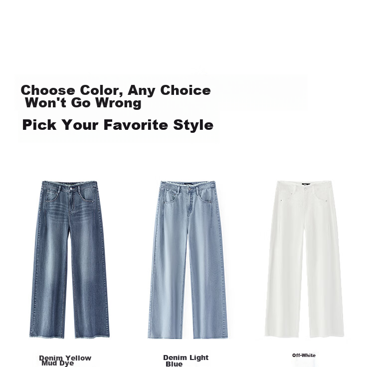 Semir Senrou Women's Summer Cool Antibacterial Loose Hemp Wide-Leg Jeans 2026 Trousers 109326124001 35