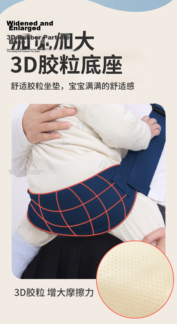 Baoshi Baby Carrier, Ergonomic Design for Carrying Infants, Double Shoulder Cross-Front Style, Shock-Absorbing, Non-Slip, Suitable for All Seasons, 0-36 Months Old Children's Waist Seat 7