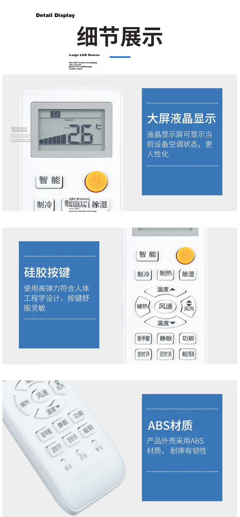 NiChu Compatible Haier Air Conditioner Remote Control Universal for Wall-mounted, Cabinet, Central Air Conditioning, Leader, Little Champion, Commander 1.5HP 9