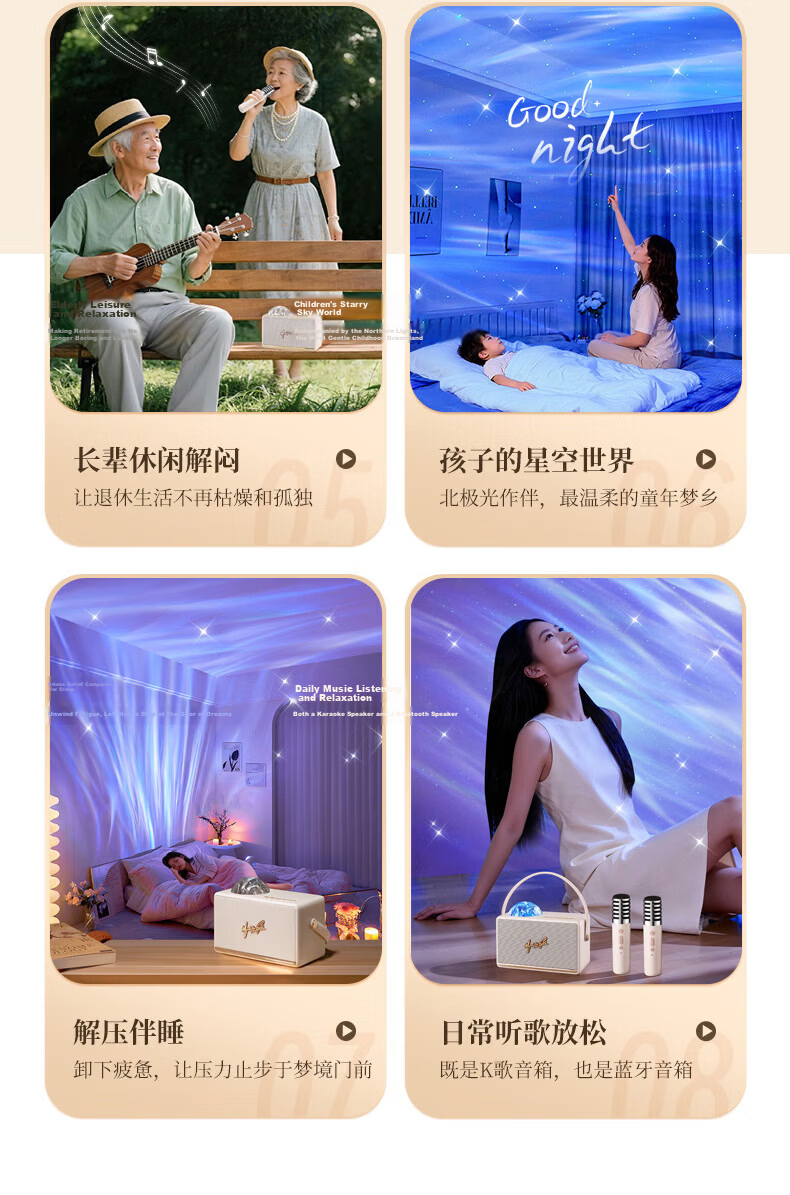 ONEFIRE Aurora Starry Sky Projector Lamp Full Star Bedroom New Year Gift Atmosphere Light Romantic Projector Premium Star Light 20