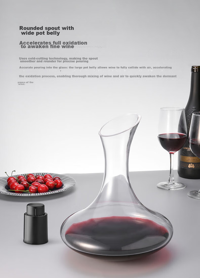 CLITON Wine Decanter Glass Quick Wine Aerator Home Pourer Dispenser Carafe Red Wine Stopper 5