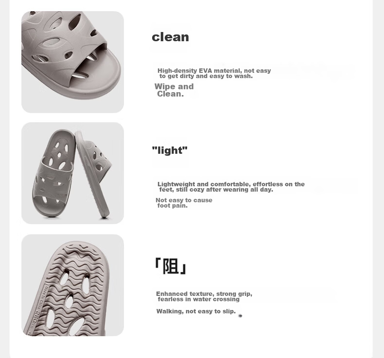 GUOLUOFEI Bathroom Slippers for Men And Women, Summer Indoor Shower Hollow Water-Evaporating EVA Bathroom Sandals, Black, Size 44-45 6
