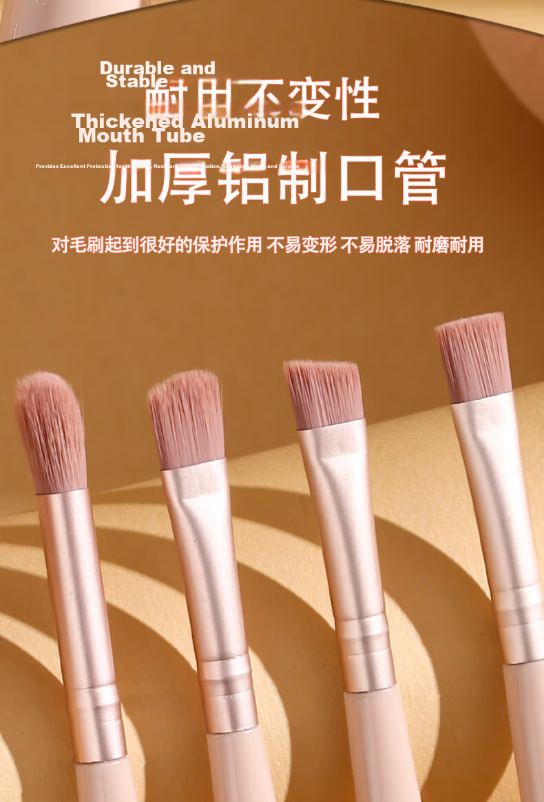 Yushangjiaren 5-Piece Makeup Brush Set, Travel-Friendly, Portable Eyeshadow, Loose Powder, Blush Brush, Makeup Concealer Brush with Mirror, Beauty Tools 5