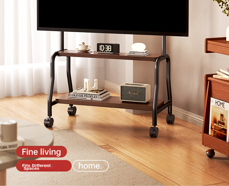 Beishi 32-75 Inch Mobile TV Stand TV Cabinet New Chinese Style Universal Floor TV Mount Video Conference Display Cart Multi-Brand Universal 55/65 Inch 7