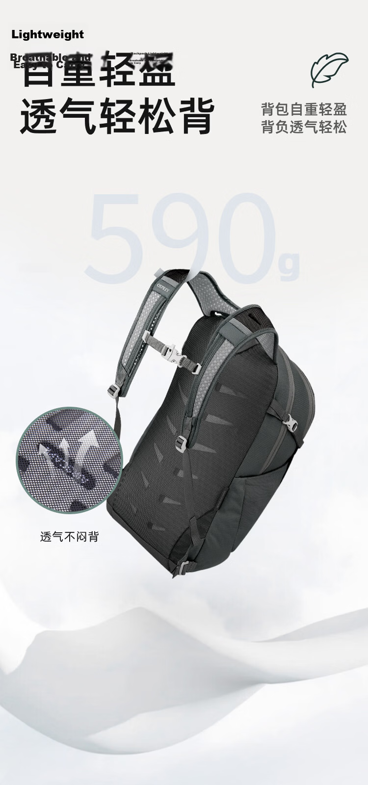 OSPREY Daylite 15L Drawstring Backpack Outdoor Urban Commuter Travel Bag Black O/S 3