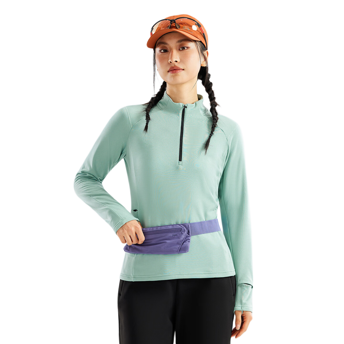 Pioneer Camp Women's Lightweight Outdoor Fleece Pullover Slim Fit Half-Zip Long Sleeve Thermal Sweatshirt