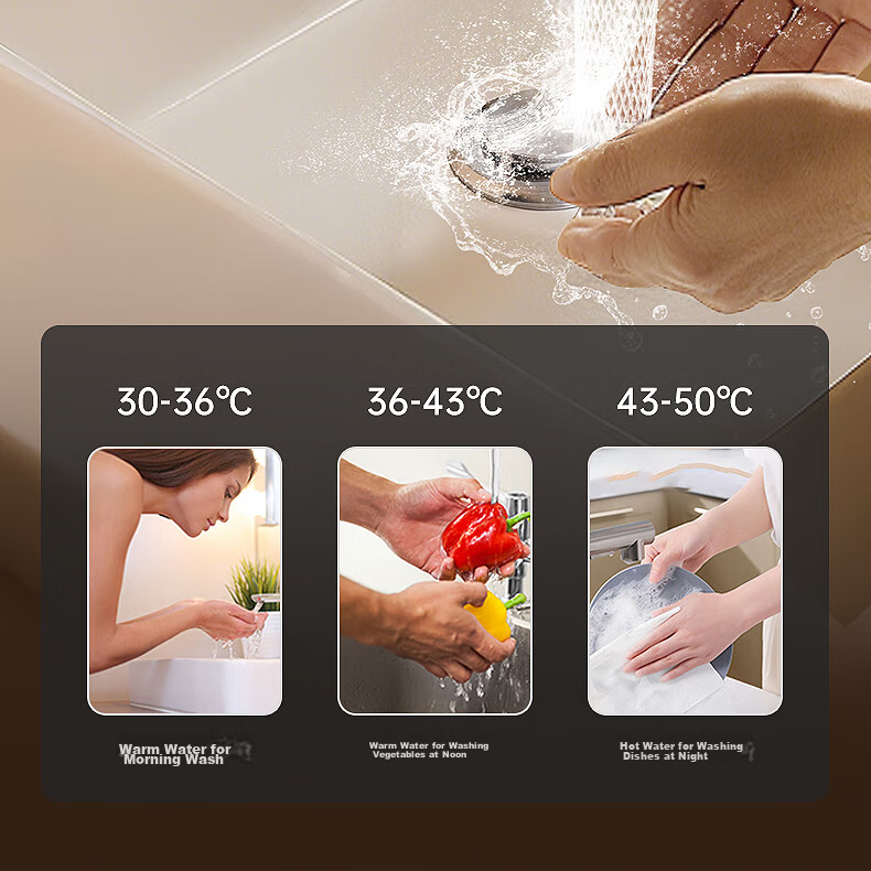 AUX Electric Hot Water Tap, Instant Heating Faucet, Dual-Use for Cold And Hot Water, Kitchen And Balcony Household Water Heater 13
