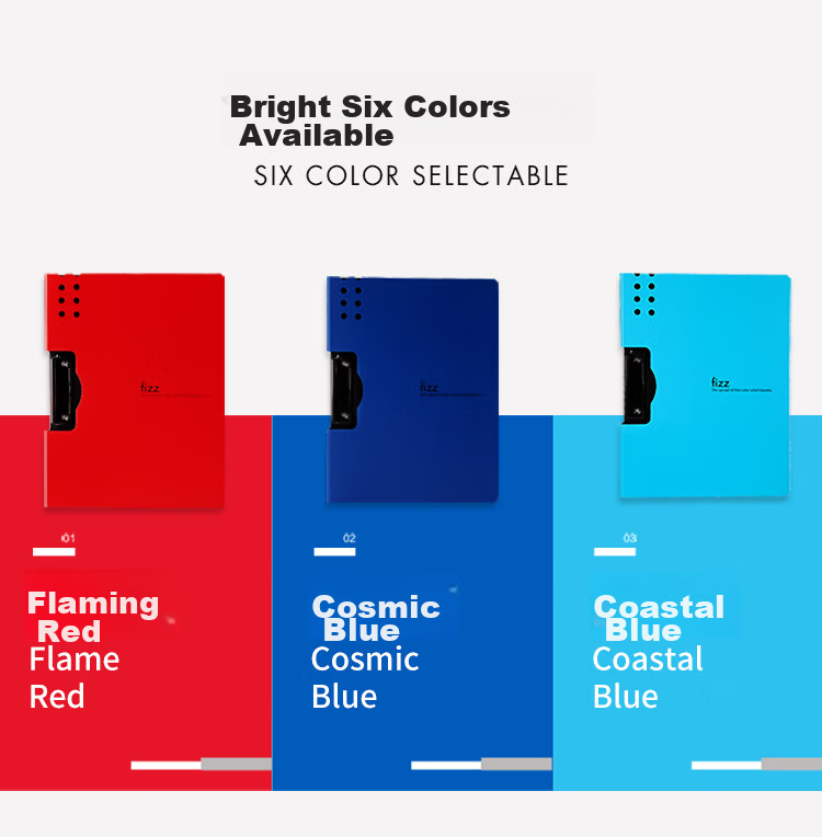 Fizz High-Quality A4 Vertical Thickened Hard File Folder/Tab Folder/Colorful Document Folder/Office Supplies Poetry Recitation Contract Folder Exam Paper Storage Folder Red A6381 3