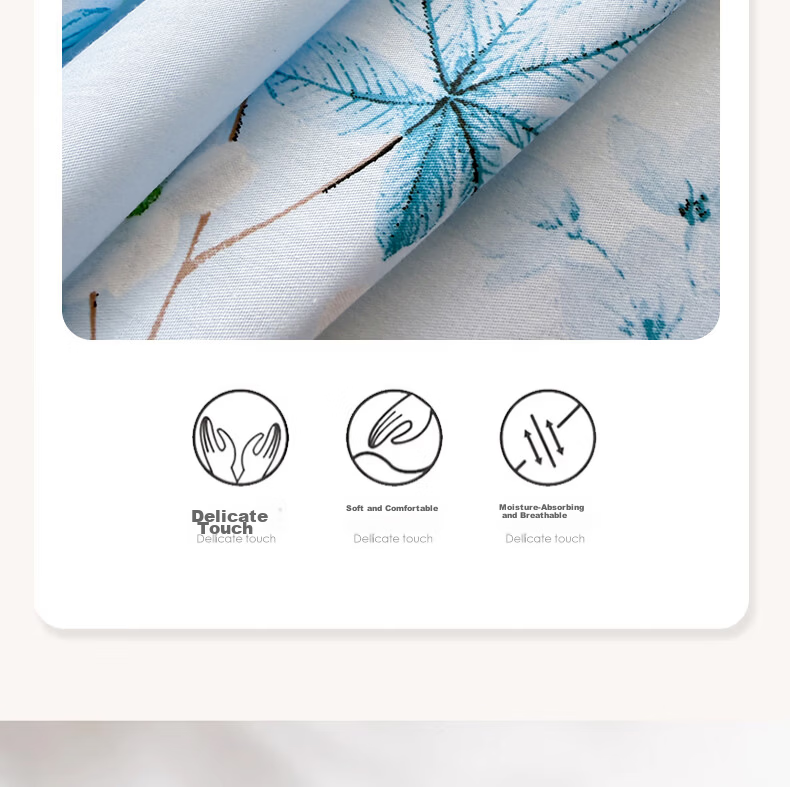 Hodo 100% Cotton Quilt Cover Single Piece 1.5x2m Thickened Pure Cotton Quilt Case for Single Bed Light Color 8