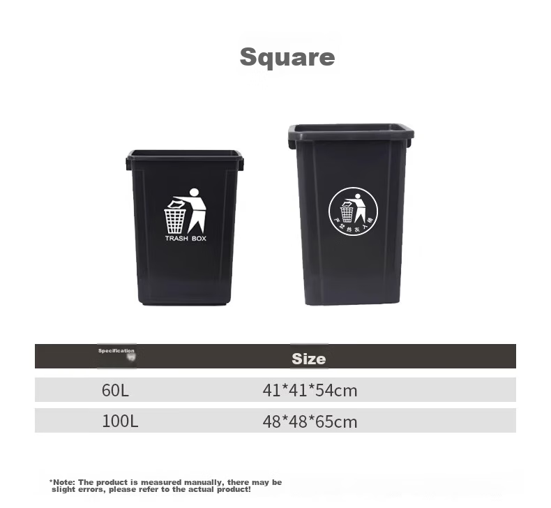 OLPAU Trash Can without Lid, 40L Square, Black And Gray, for Home Kitchen Commercial Use, Restaurant-Specific Large Garbage Bi 8