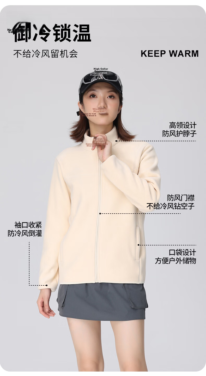 LangSha Fleece Jacket, Unisex Style, Autumn And Winter Windproof Inner Layer, Sherpa Fleece Coat, Outdoor Thickened Warm Outerwear 3