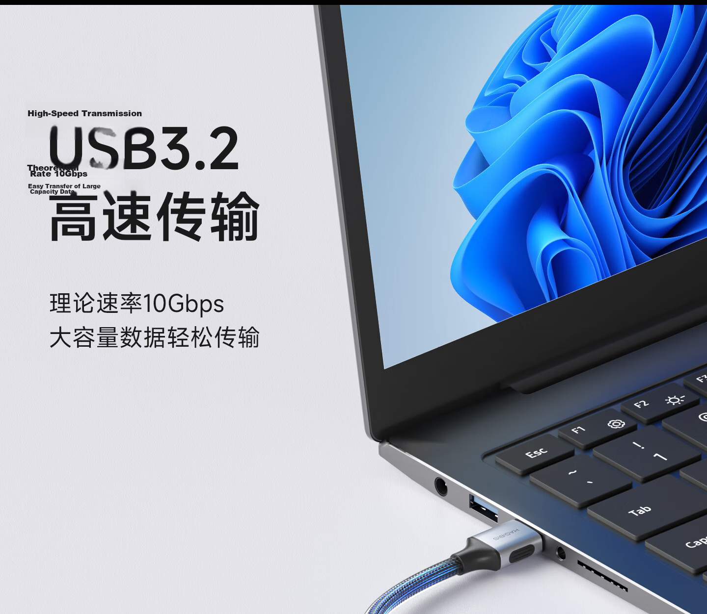 Haibeisi USB 3.2 Extension Cable Male to Female Connector for Mouse Keyboard Computer TV Printer Wireless Network Card Car USB Drive Data Charging Cable 5