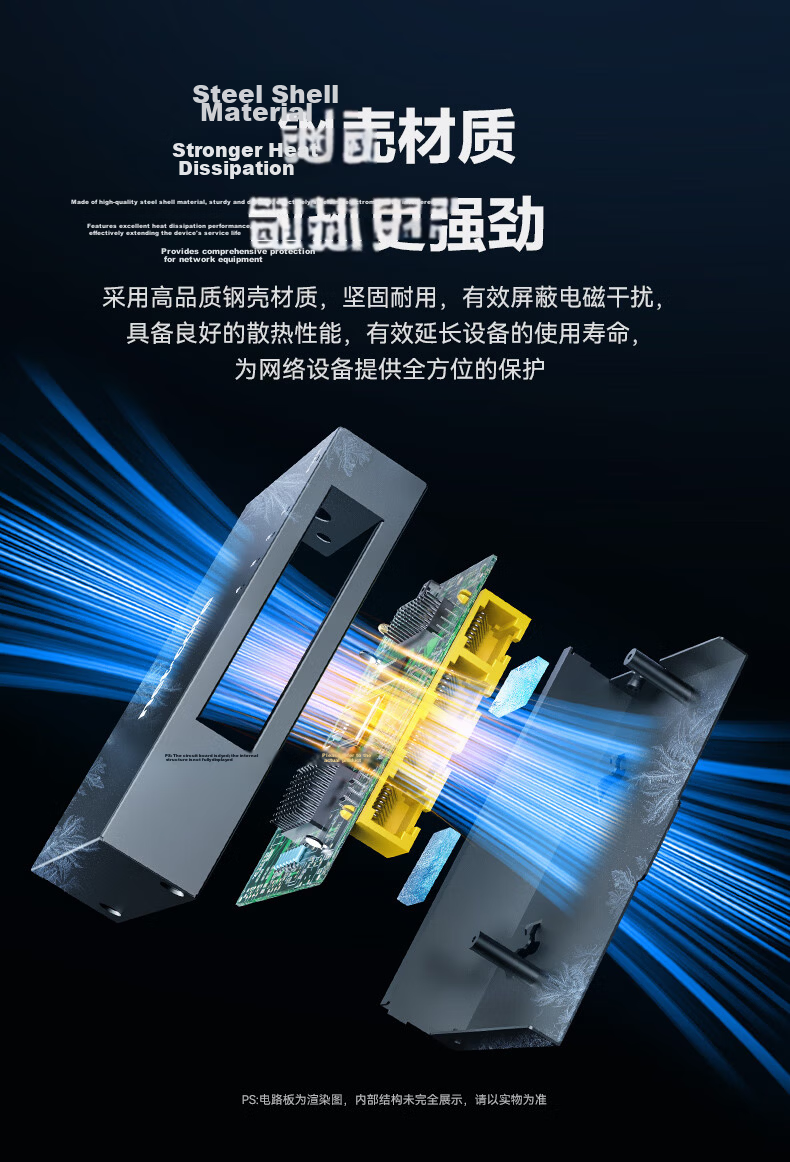 Netcore GS6, 6-Port Managed 2.5G Switch, 4 2.5G Electrical Ports + 2 10G SFP Optical Ports, Gigabit Network Splitter, Supports VLAN Link Aggregation/NAS Optical Modem 8