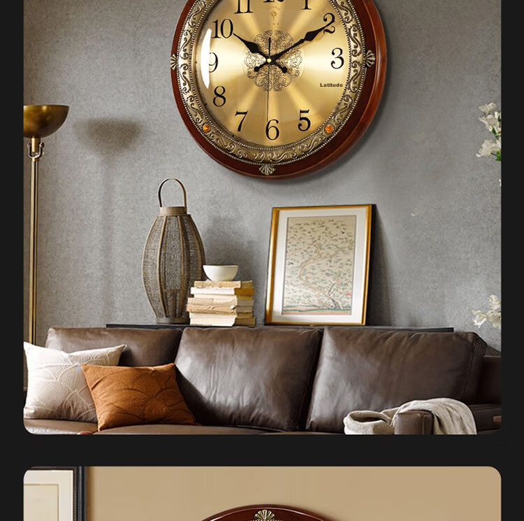 POLARIS Wall Clock Living Room Clock Minimalist New Chinese Style Creative Home Quartz Clock 40cm Quartz Model 27