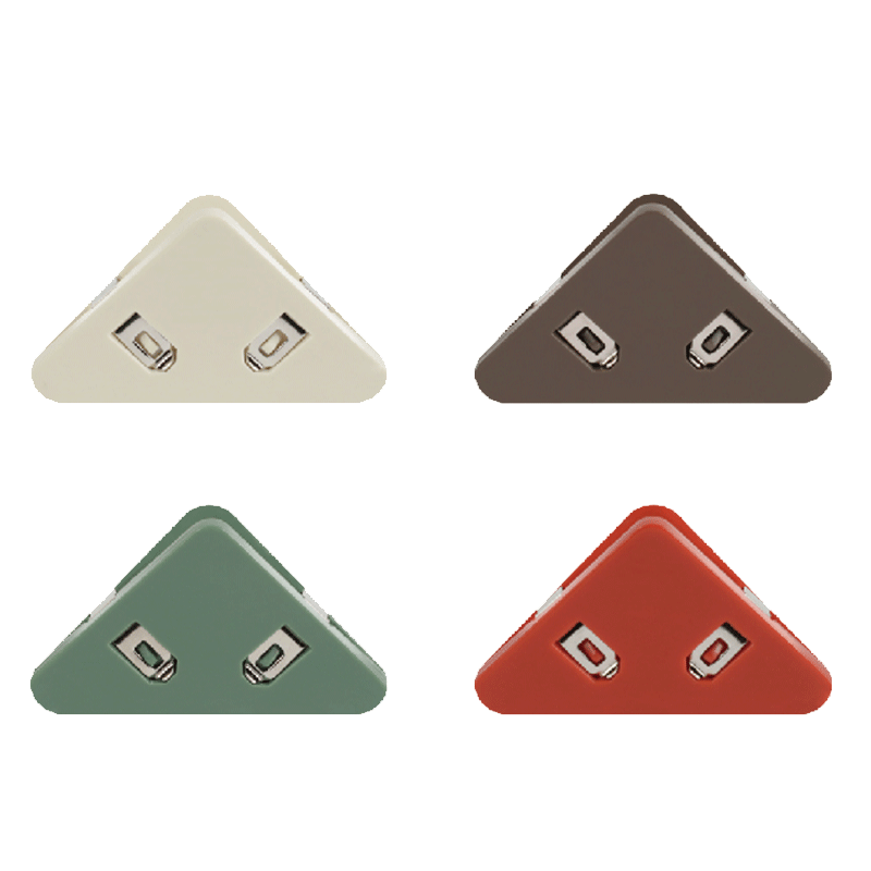 KOKUYO Ichimi New Pure Triangular Plastic Document Clip Corner Protector Anti-Curling 4pcs (Beige/Brown/Green/Red) WSG-KRS01 Office