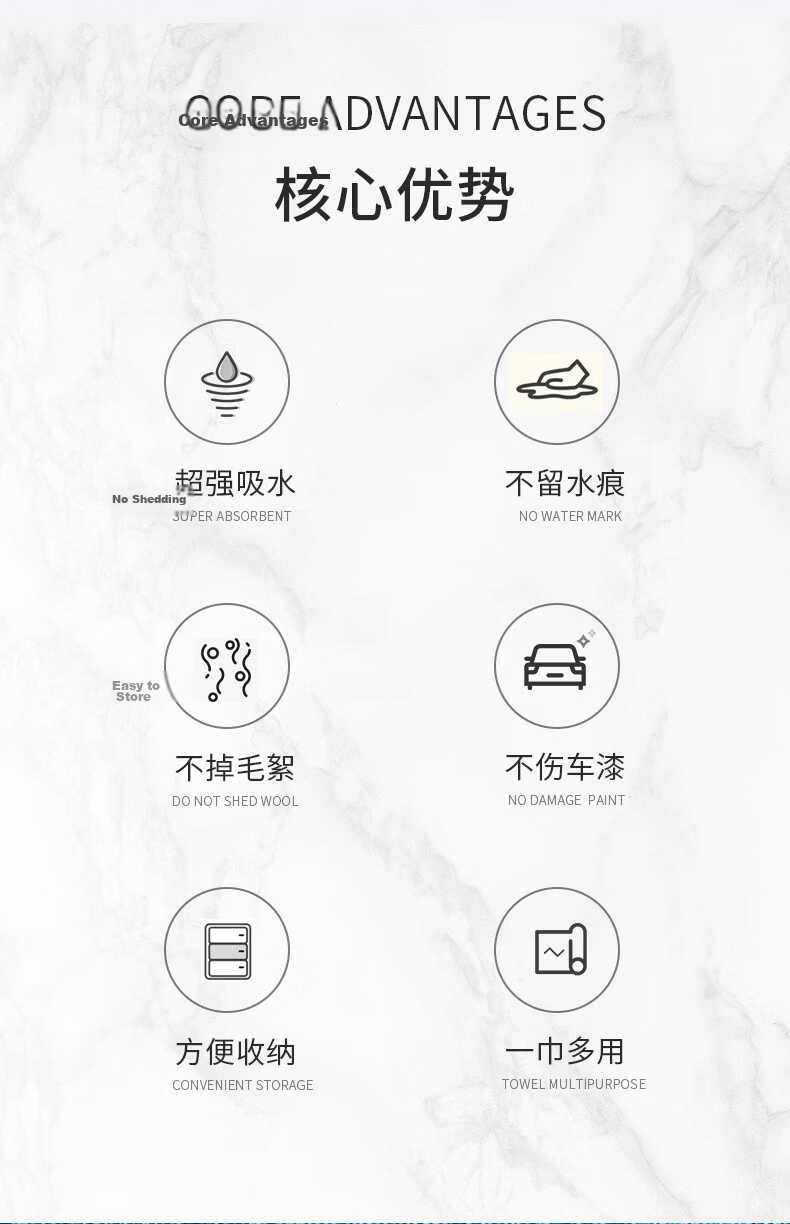 Chexiaowei Car Wash Towel, Specialized Car Cleaning Cloth, Thick Absorbent Stain-Free Car Towel 2