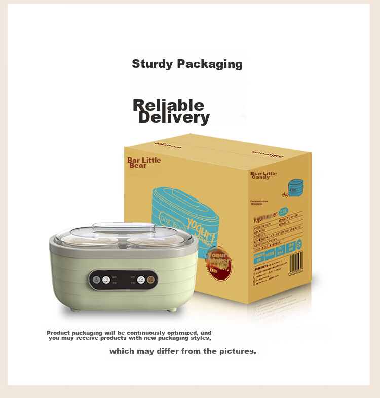 Bear Yogurt Maker Home Fully Automatic Large Capacity Divided Cup Rice Wine Yogurt Fermentation Natto Kimchi Machine SNJ-C10P2 (Light Green) 18
