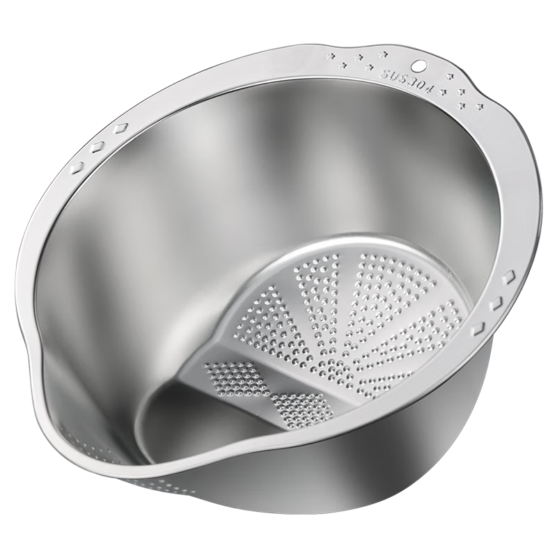 Newair 304 Stainless Steel Draining Basket Multi-Functional Rice Washing Tool Fruit Tray Household Kitchen Vegetable Washing Basin