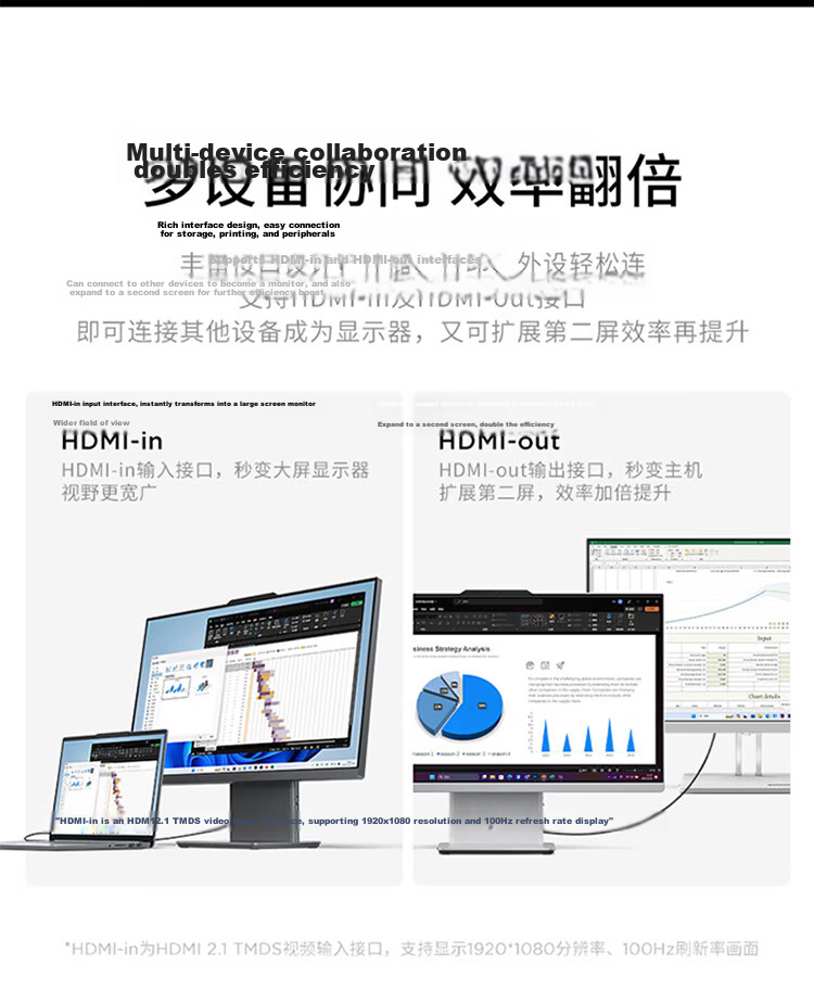 Lenovo Xiaoxin All-in-One Desktop Computer 27-inch (Core U5-226V, 16GB RAM, 512GB SSD, Wireless Keyboard and Mouse, Windows 11) Deep Space 9