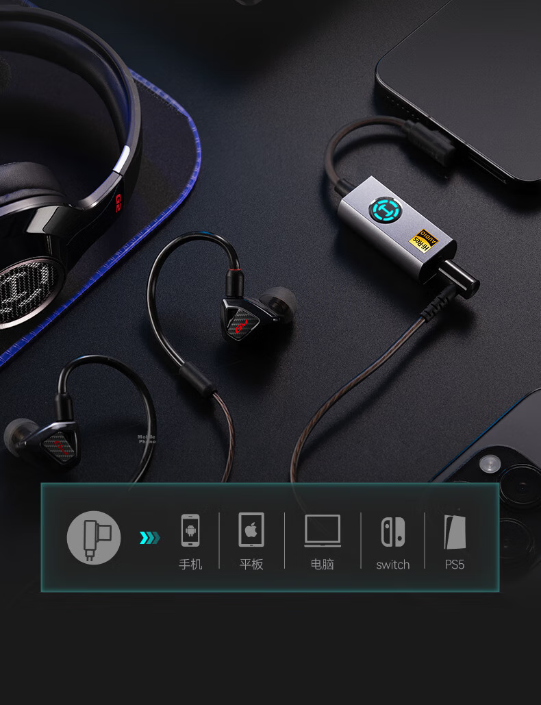 EDIFIER HECATE GS05 Pro Gaming DAC Sound Card Headphone Audio Adapter Wired Headphone Dongle Compatible with Type-C Phones, Desktop, Laptop, and Speakers 19