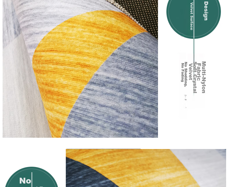 Dream Dragonfly Crystal Velvet Living Room Carpet Skin-friendly Comfortable Stain-resistant Non-slip Geometric Yellow Modern Minimalist 160*230cm 10