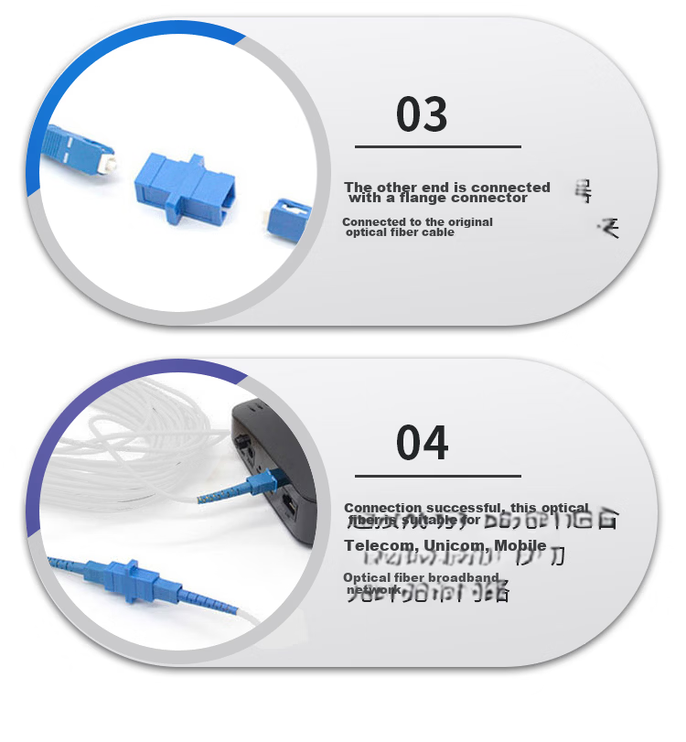 EB-LINK Engineering Telecom-Grade Fiber Optic Extension Cable, Pre-Buried Fiber to Home Line, 20 Meters, SC-SC Single Mode Single Core Large Square Head, for Home Use, Compatible with China Telecom And Mobile Broadband Networks 2