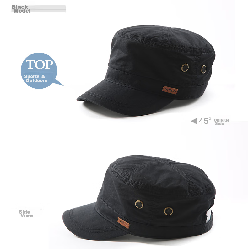 Siggi Men's Spring Summer Flat Cap Outdoor Baseball Cap Sunshade Adjustable Duckbill Hat 9