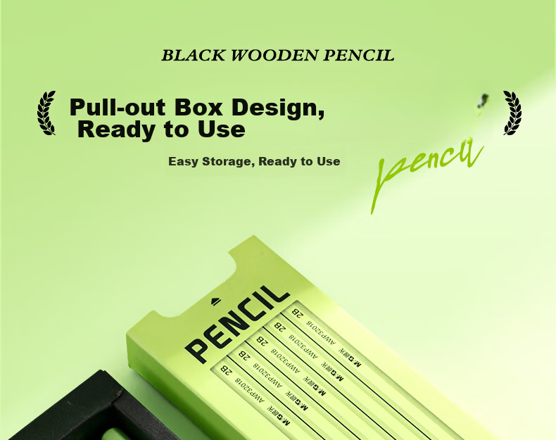 M&G Stationery HB Pencil Black Wood Small Green Hexagonal High-End Pencil for Primary Students Marking Pencil Exam Special Back-to-School Handwriting Drawing 10pcs/Box AWP32019 15